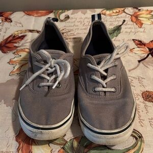 5/$3 Sperry Gray Canvas Shoes with White Accents